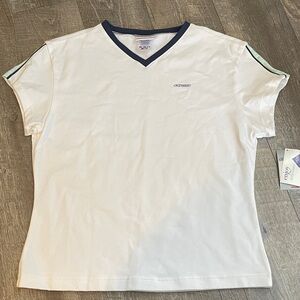 Champion White‎ V-Neck Short Sleeve Tee